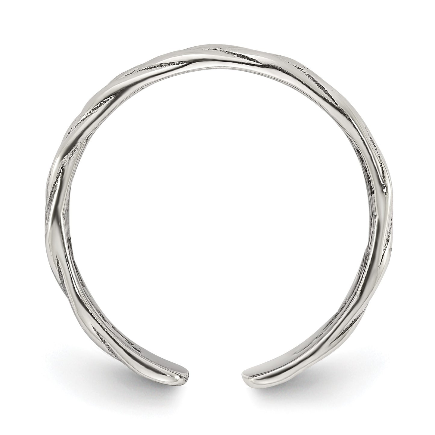 Sterling Silver Polished and Antiqued Set of 2 Toe Rings