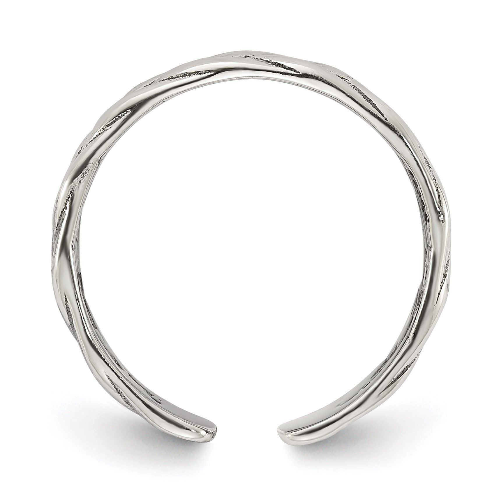 Sterling Silver Polished and Antiqued Set of 2 Toe Rings