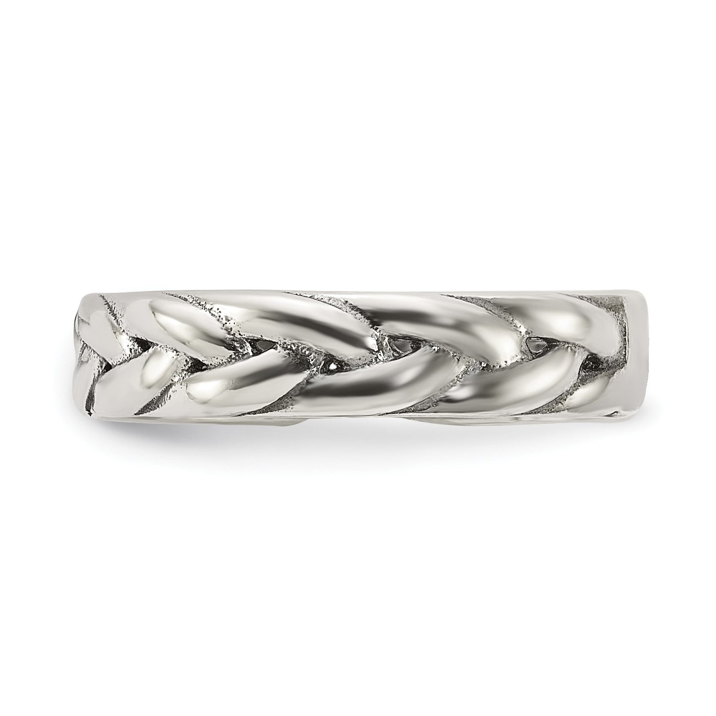 Sterling Silver Polished and Antiqued Set of 2 Toe Rings