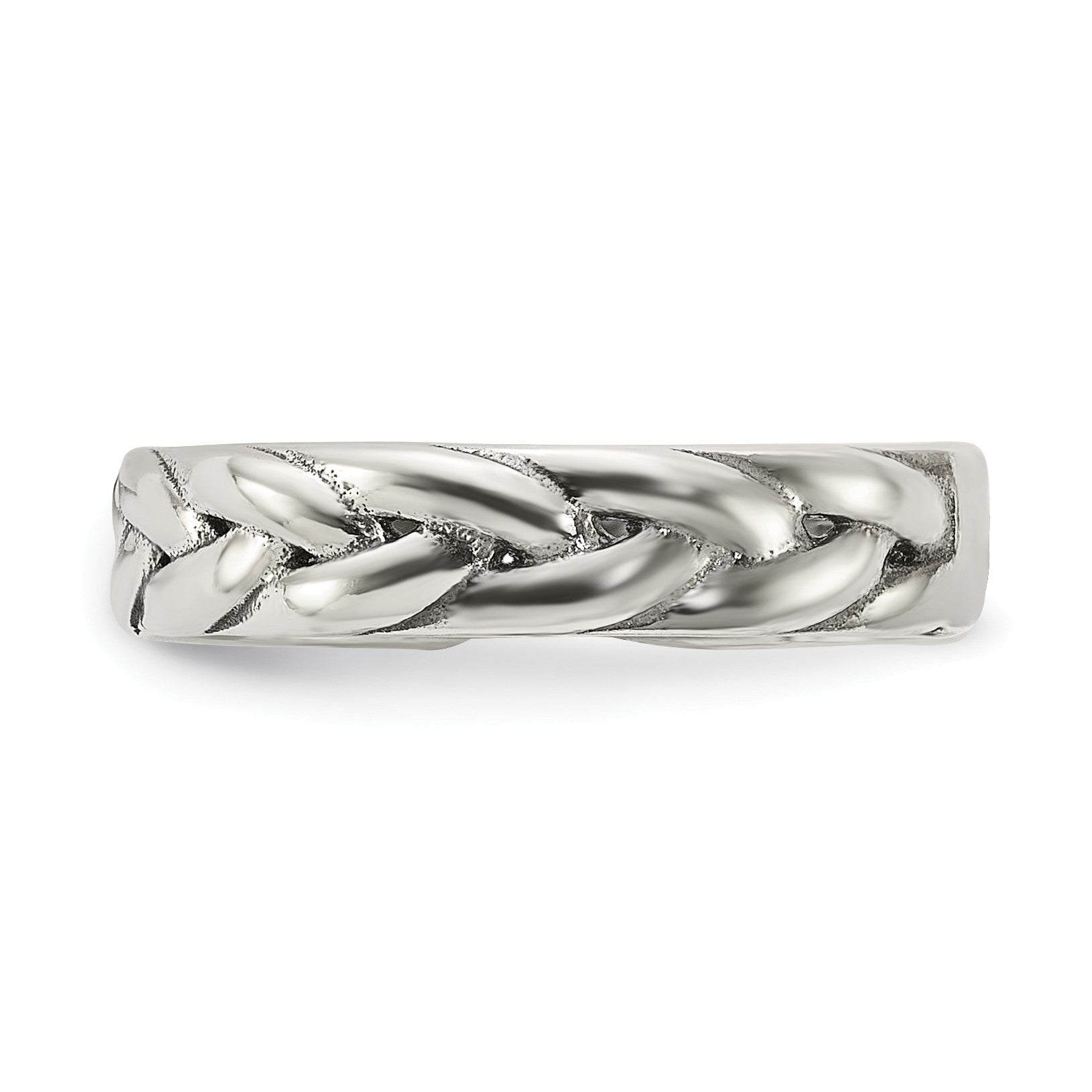 Sterling Silver Polished and Antiqued Set of 2 Toe Rings