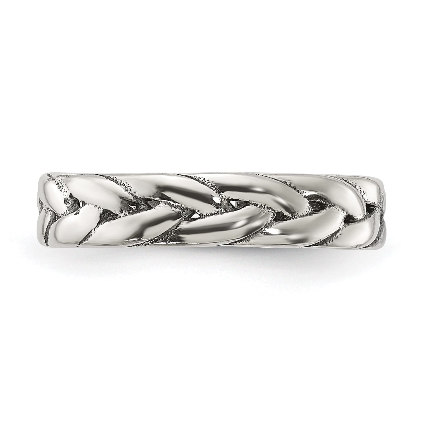 Sterling Silver Polished and Antiqued Set of 2 Toe Rings