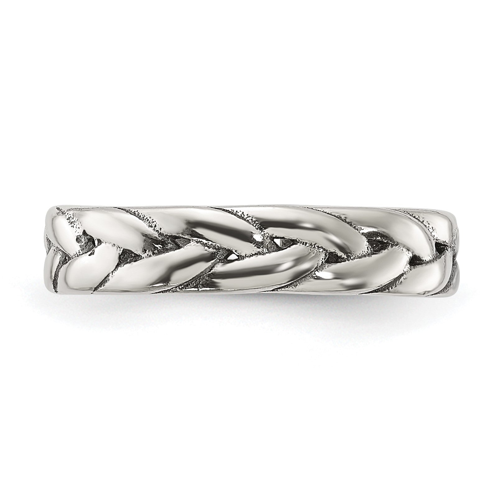 Sterling Silver Polished and Antiqued Set of 2 Toe Rings