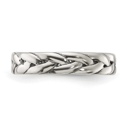 Sterling Silver Polished and Antiqued Set of 2 Toe Rings