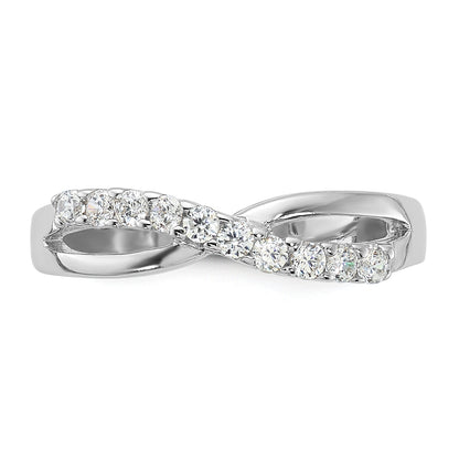 Sterling Silver Rhodium-plated CZ Toe Ring