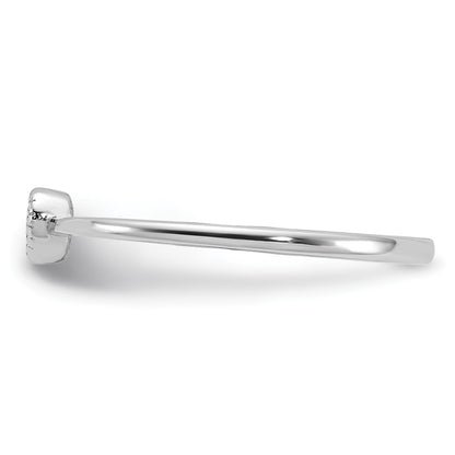 Sterling Silver Rhodium-plated CZ Heart Ring