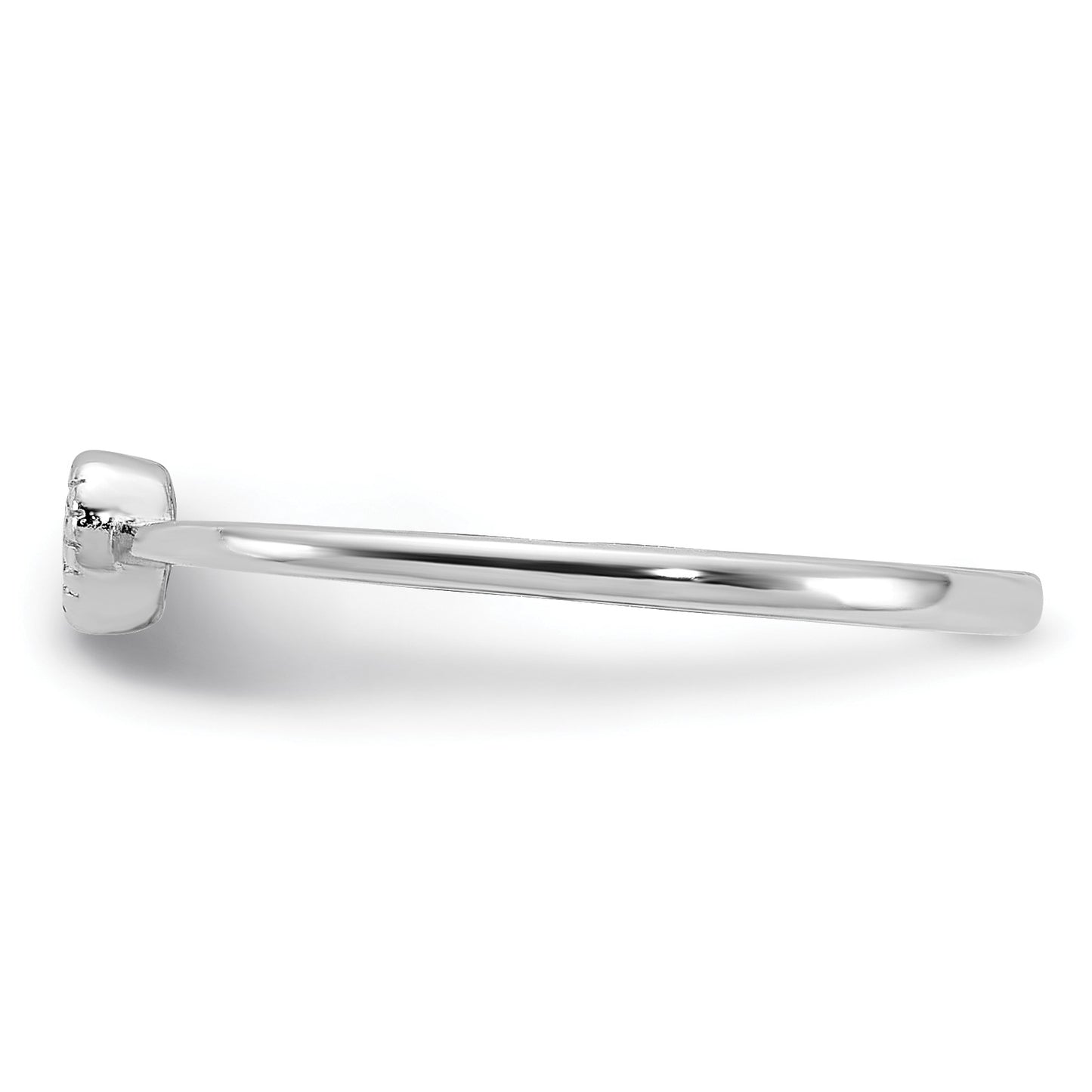 Sterling Silver Rhodium-plated CZ Heart Ring