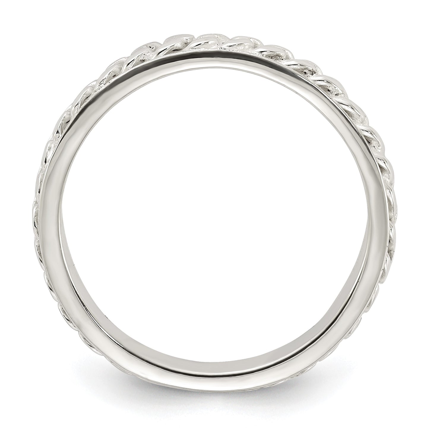 Sterling Silver Chain Inlay Design 3mm Band