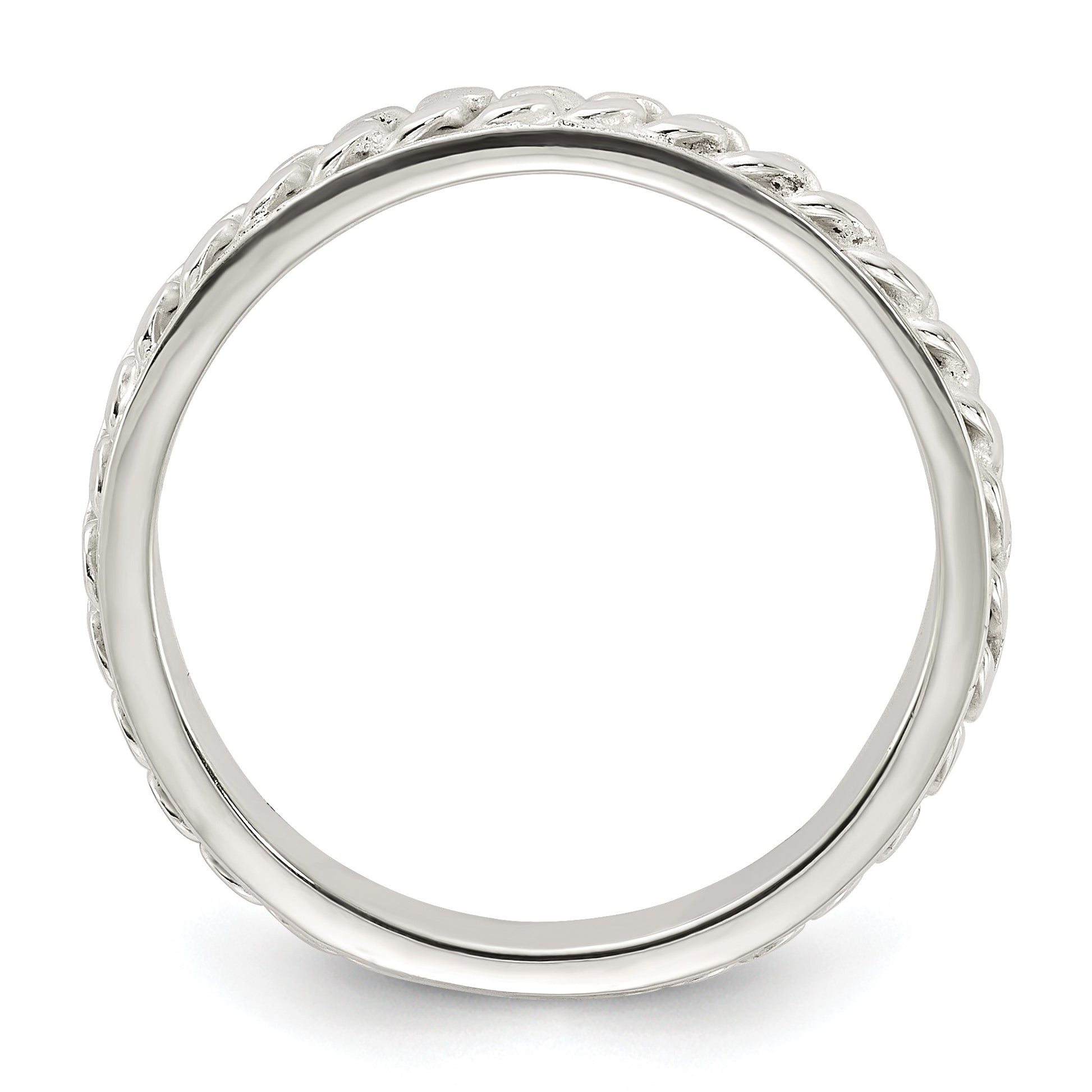 Sterling Silver Chain Inlay Design 3mm Band