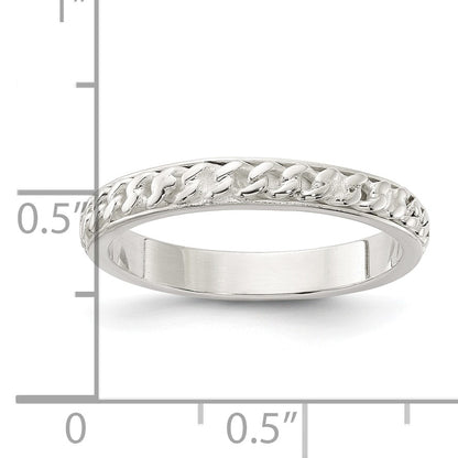 Sterling Silver Chain Inlay Design 3mm Band