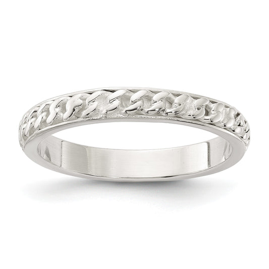 Sterling Silver Chain Inlay Design 3mm Band
