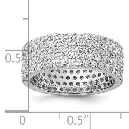 Sterling Silver Rhodium-plated 6mm CZ Eternity Band