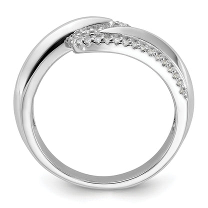 Pure Fire Sterling Silver Rhodium-plated Fancy CZ Ring