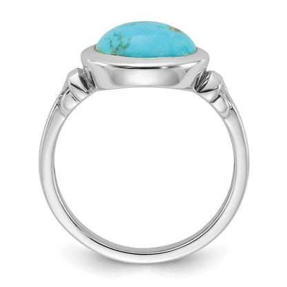Sterling Silver Rhodium-plated Turquoise Ring