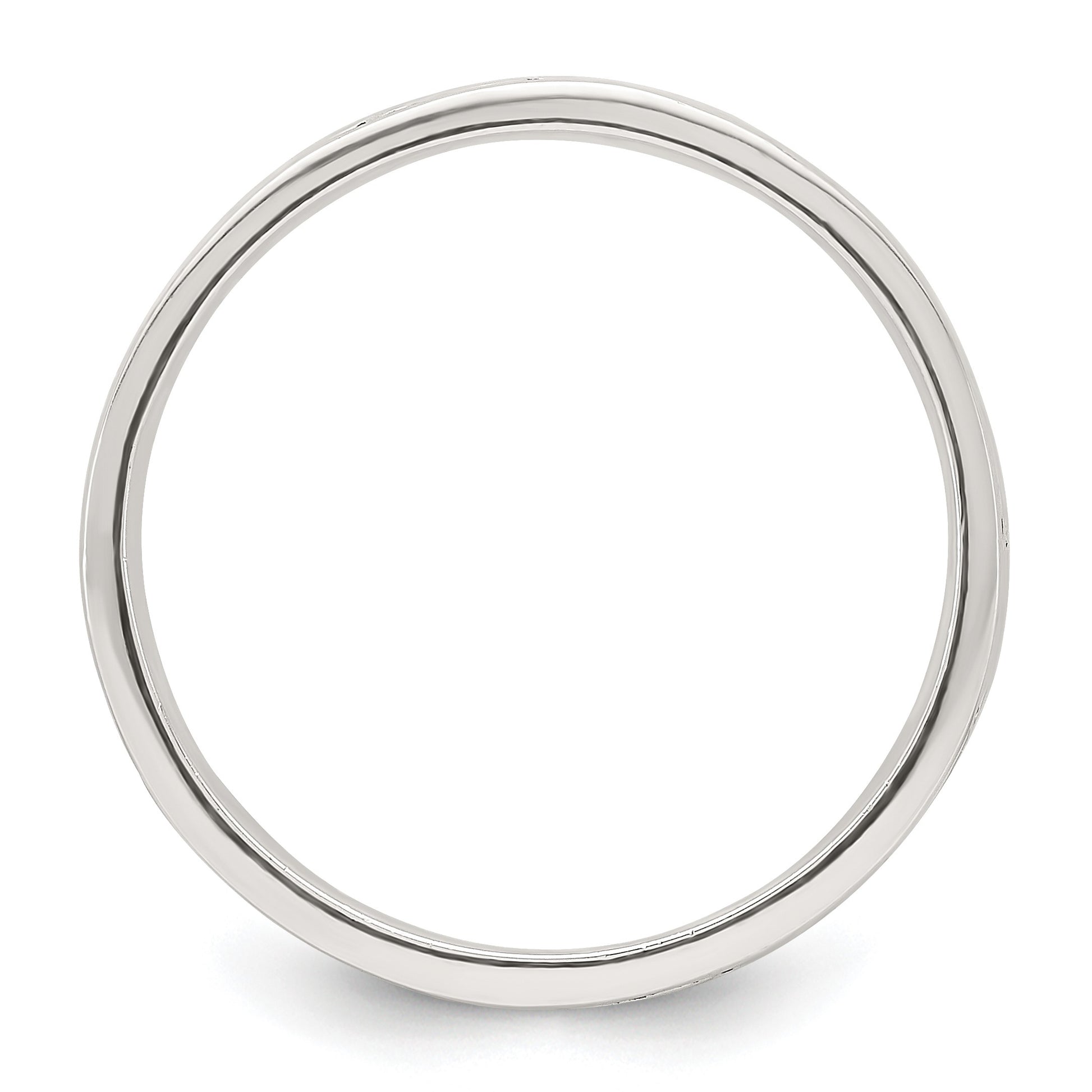 Sterling Silver Polished Oxidized Patterned Men's Band Ring