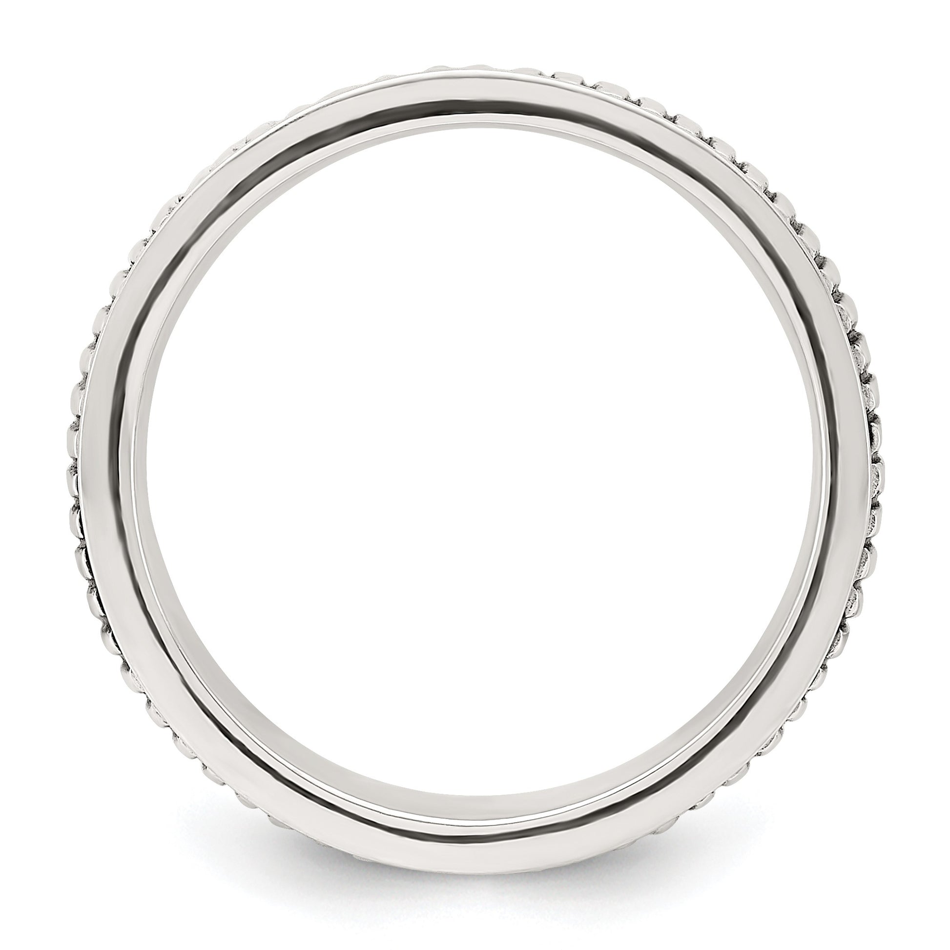 Sterling Silver Polished Oxidized Patterned Men's Ring