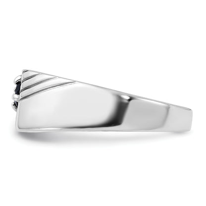 Sterling Silver Rhodium-plated Black Onyx Signet Men's Ring