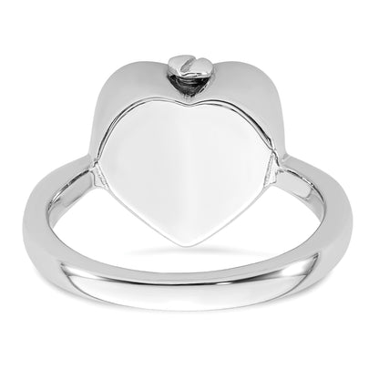 Sterling Silver Rhodium-plated with Rose-tone Circle Celtic Heart I STILL NEED YOU CLOSE TO ME (Inside) Ash Holder Size 8 Ring
