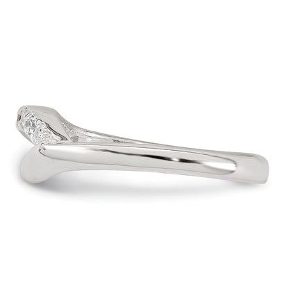 Sterling Silver Polished Fancy CZ Adjustable Toe Ring