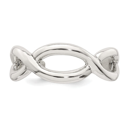 Sterling Silver Polished Criss Cross Adjustable Toe Ring