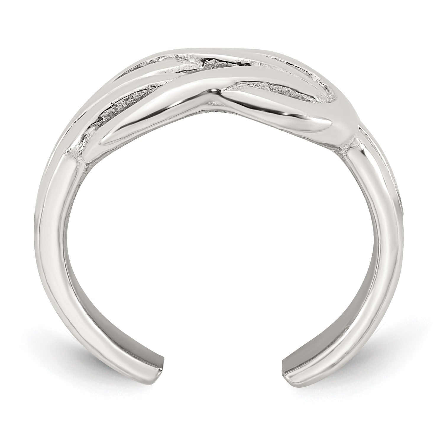 Sterling Silver Polished Knot Infinity Adjustable Toe Ring