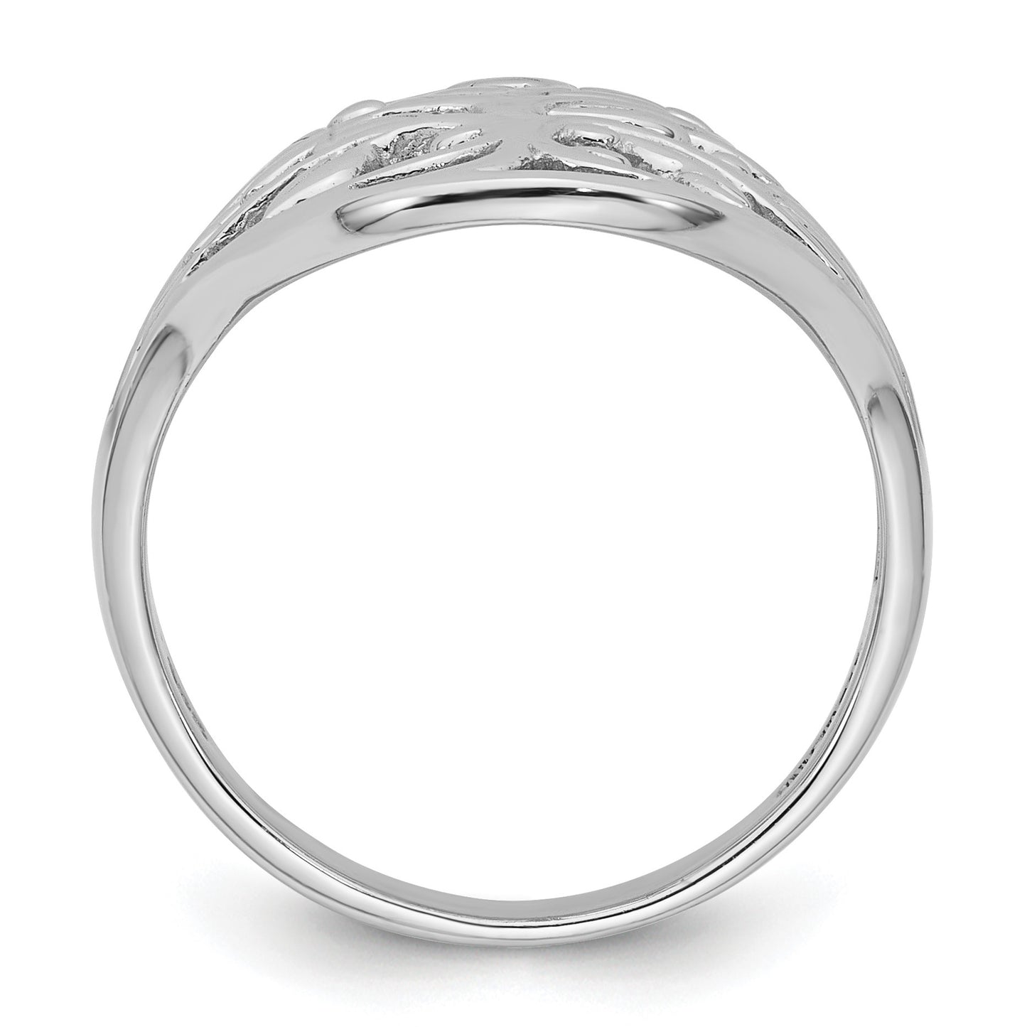 Sterling Silver Rhodium-plated Polished Fancy Tree Size 8 Ring