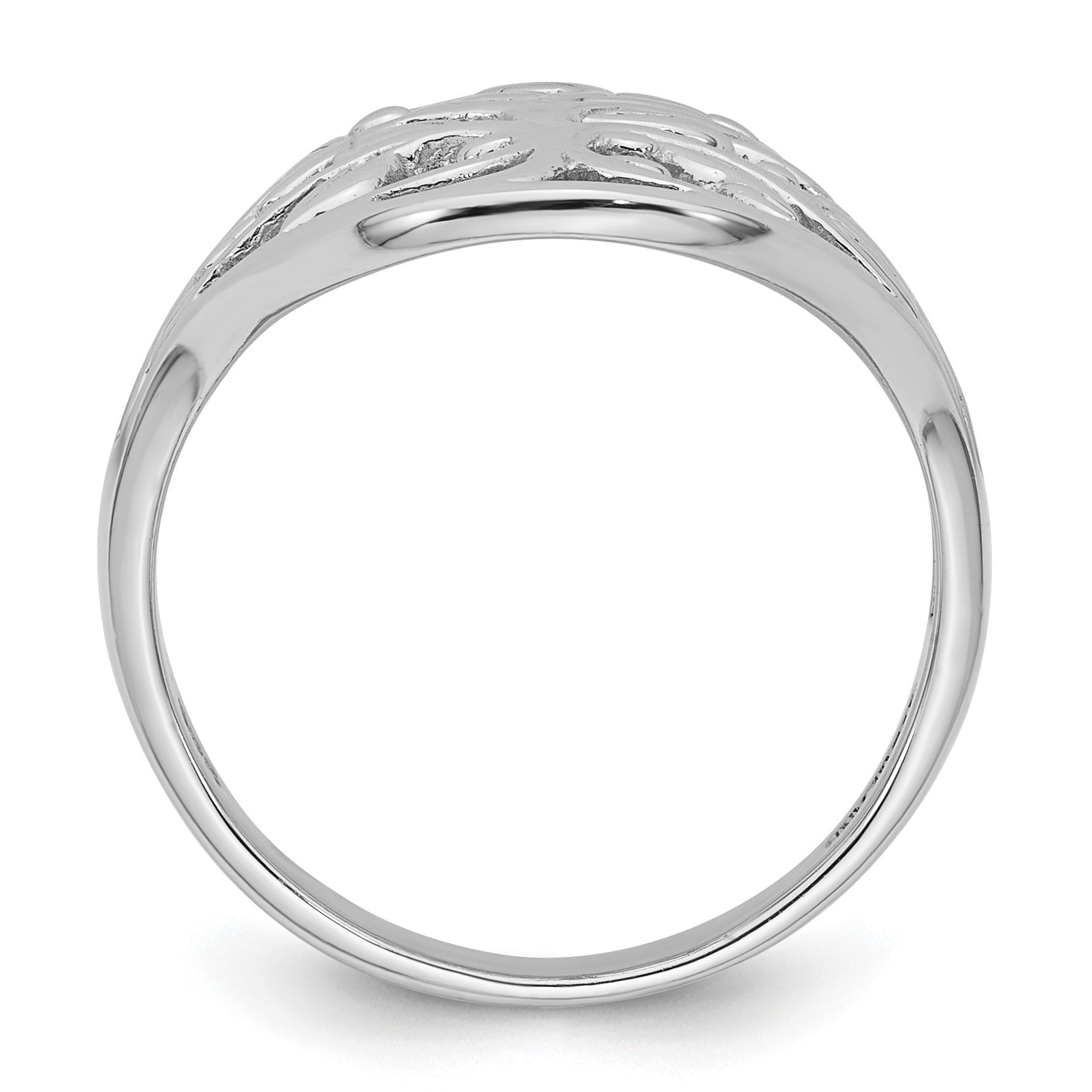 Sterling Silver Rhodium-plated Polished Fancy Tree Size 7 Ring