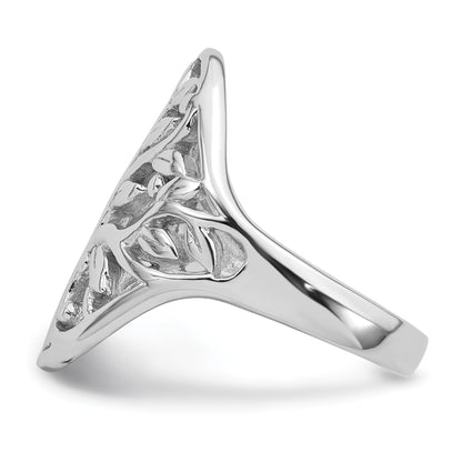 Sterling Silver Rhodium-plated Polished Fancy Tree Size 8 Ring