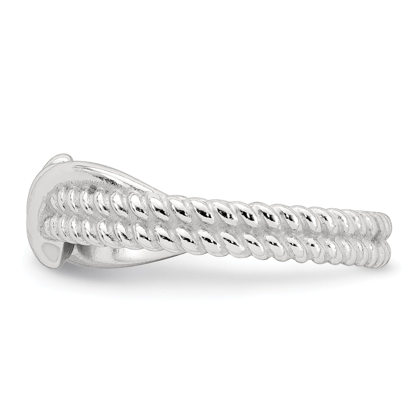Sterling Silver Polished and Textured Fancy Twisted Size 6 Ring