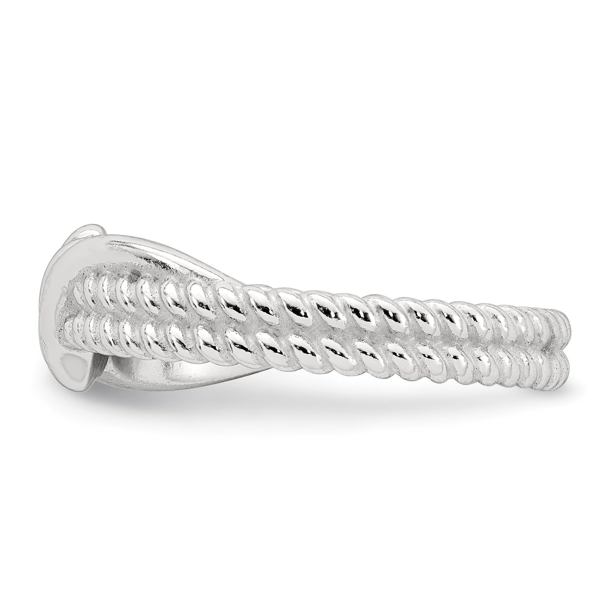 Sterling Silver Polished and Textured Fancy Twisted Size 7 Ring