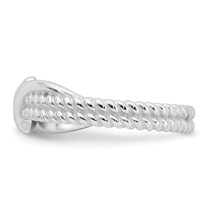 Sterling Silver Polished and Textured Fancy Twisted Size 7 Ring