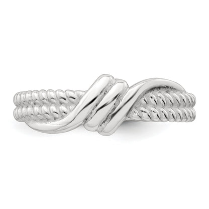 Sterling Silver Polished and Textured Fancy Twisted Size 6 Ring