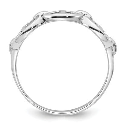 Sterling Silver Rhodium-plated Polished Mariner Link Size 7 Ring