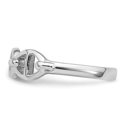 Sterling Silver Rhodium-plated Polished Mariner Link Size 7 Ring