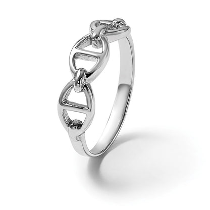 Sterling Silver Rhodium-plated Polished Mariner Link Size 7 Ring