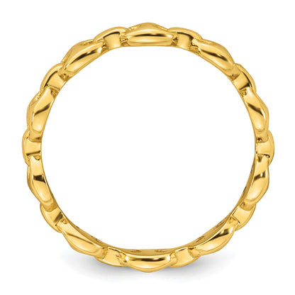 Sterling Silver Gold-tone Polished Mariner Link Size 8 Ring