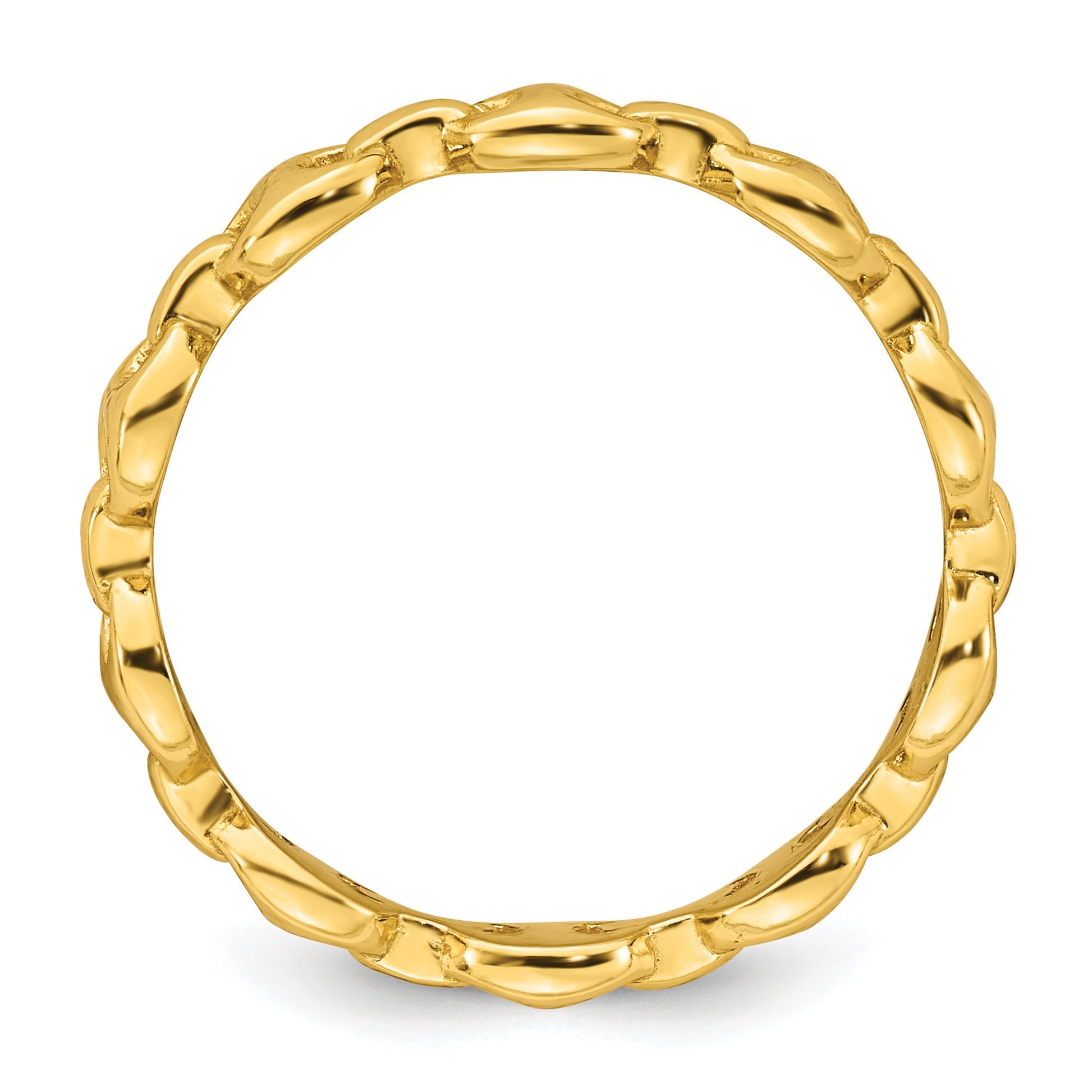 Sterling Silver Gold-tone Polished Mariner Link Size 6 Ring