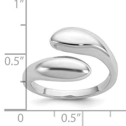 Sterling Silver Rhodium-plated Polished Open Bypass Size 7 Ring