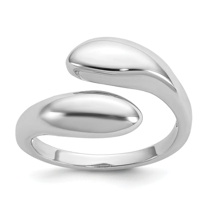 Sterling Silver Rhodium-plated Polished Open Bypass Size 8 Ring