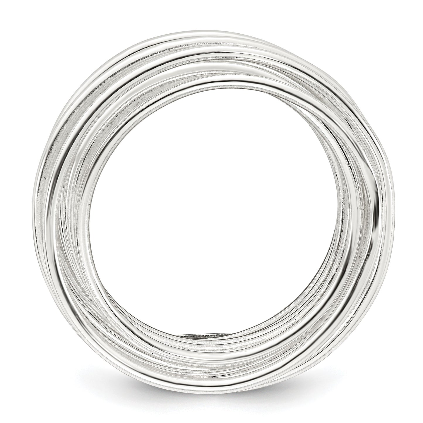 Sterling Silver Polished and Wrapped Spring Size 8 Flexible Ring