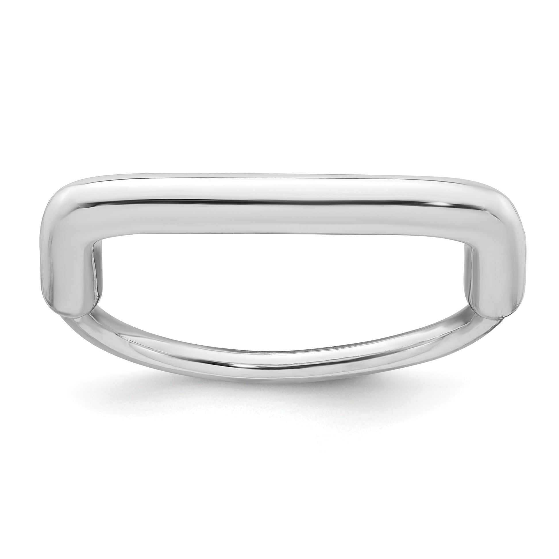 Sterling Silver Rhodium-plated Polished and Pave CZ Square Size 6 Two Ring Set