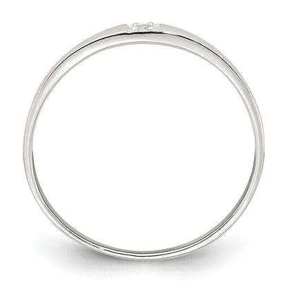 Sterling Silver Polished CZ 1.5mm Band Size 8 Ring