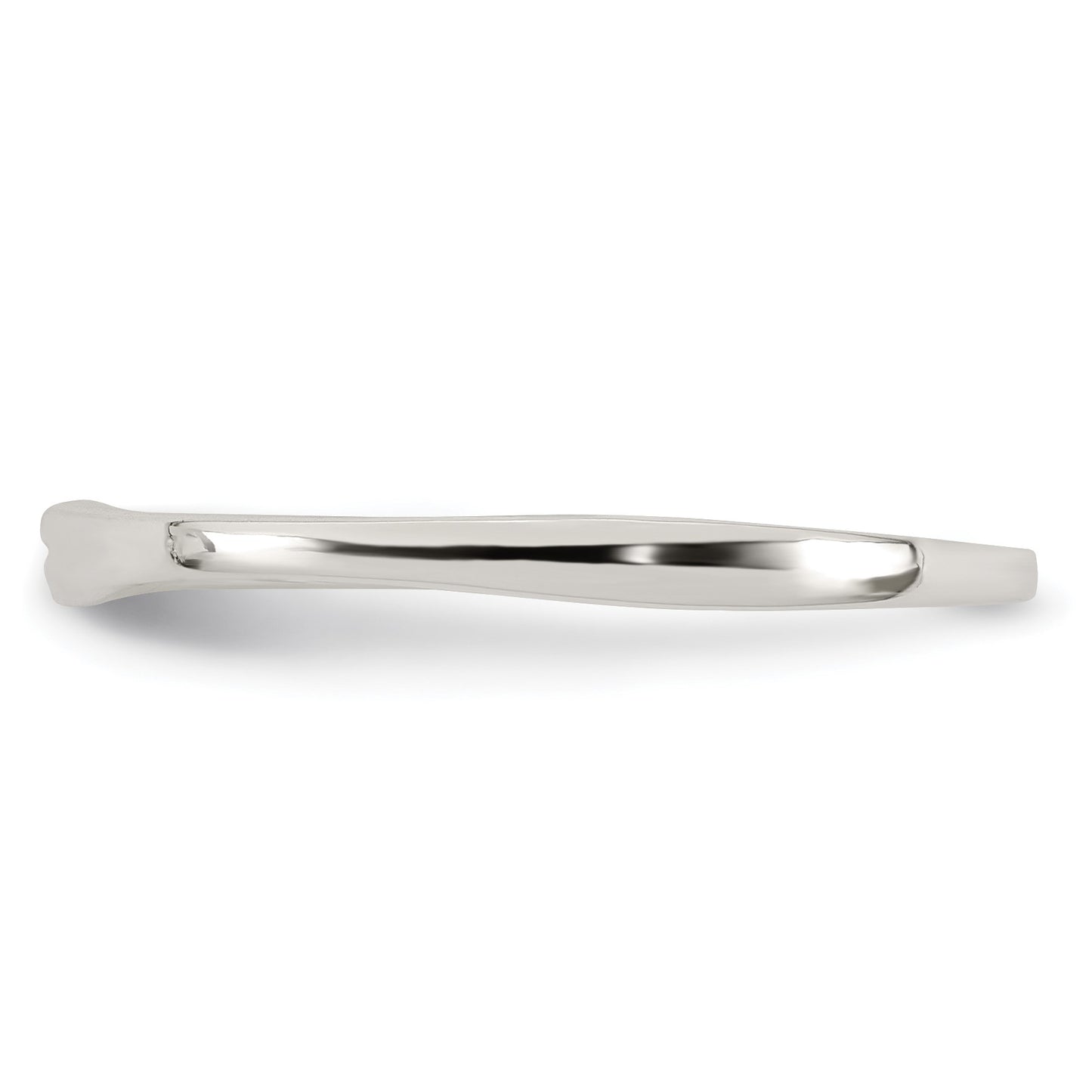 Sterling Silver Polished CZ 1.5mm Band Size 8 Ring