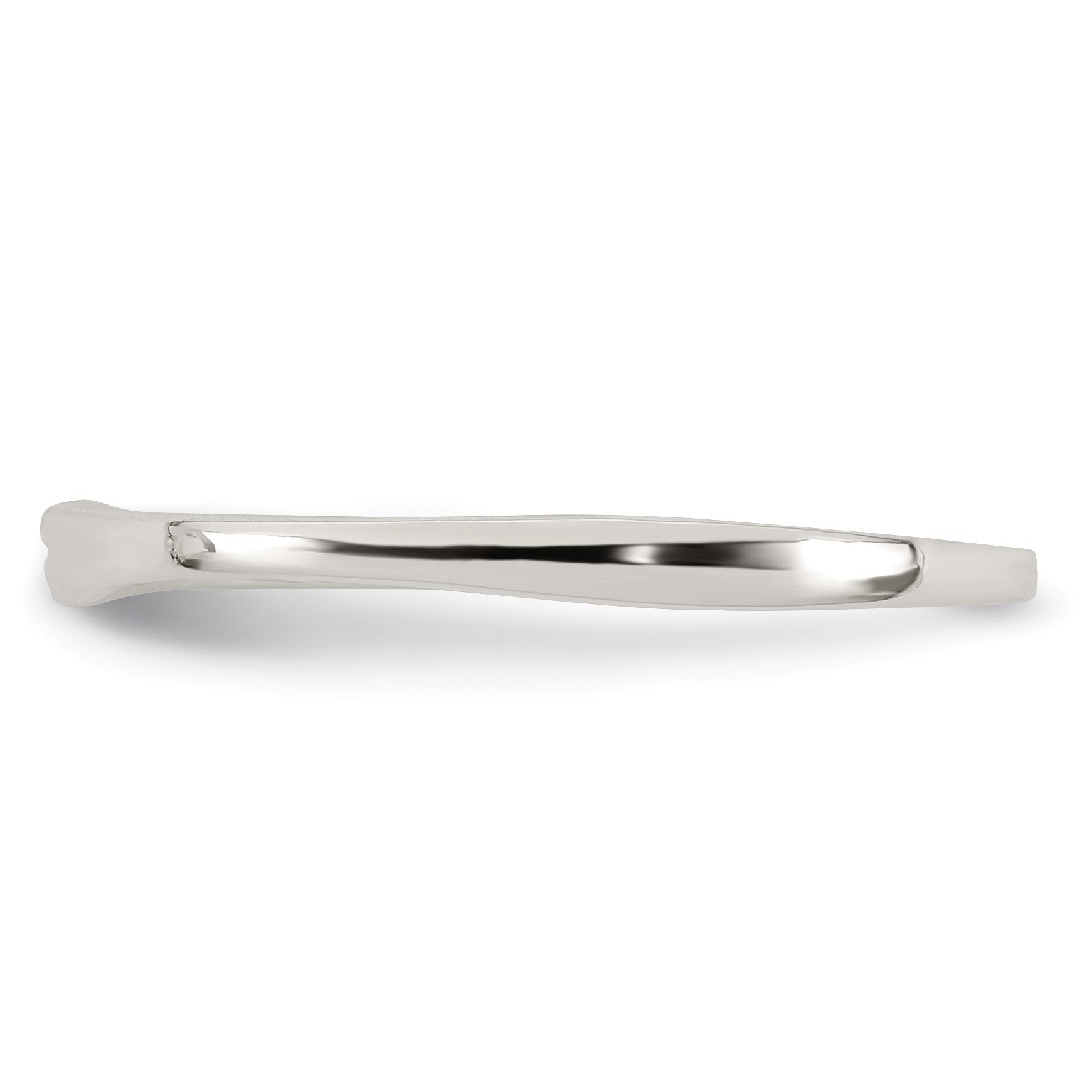 Sterling Silver Polished CZ 1.5mm Band Size 8 Ring