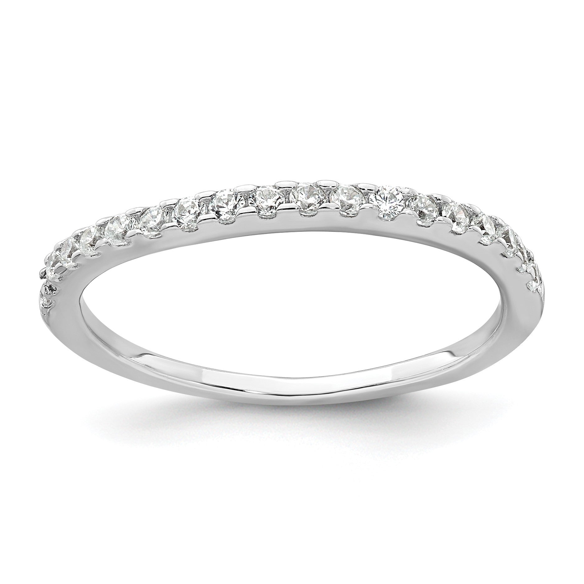 Sterling Silver Rhodium-plated Polished CZ 3-Stone Halo Size 8 Engagement Ring and Wedding Band Set