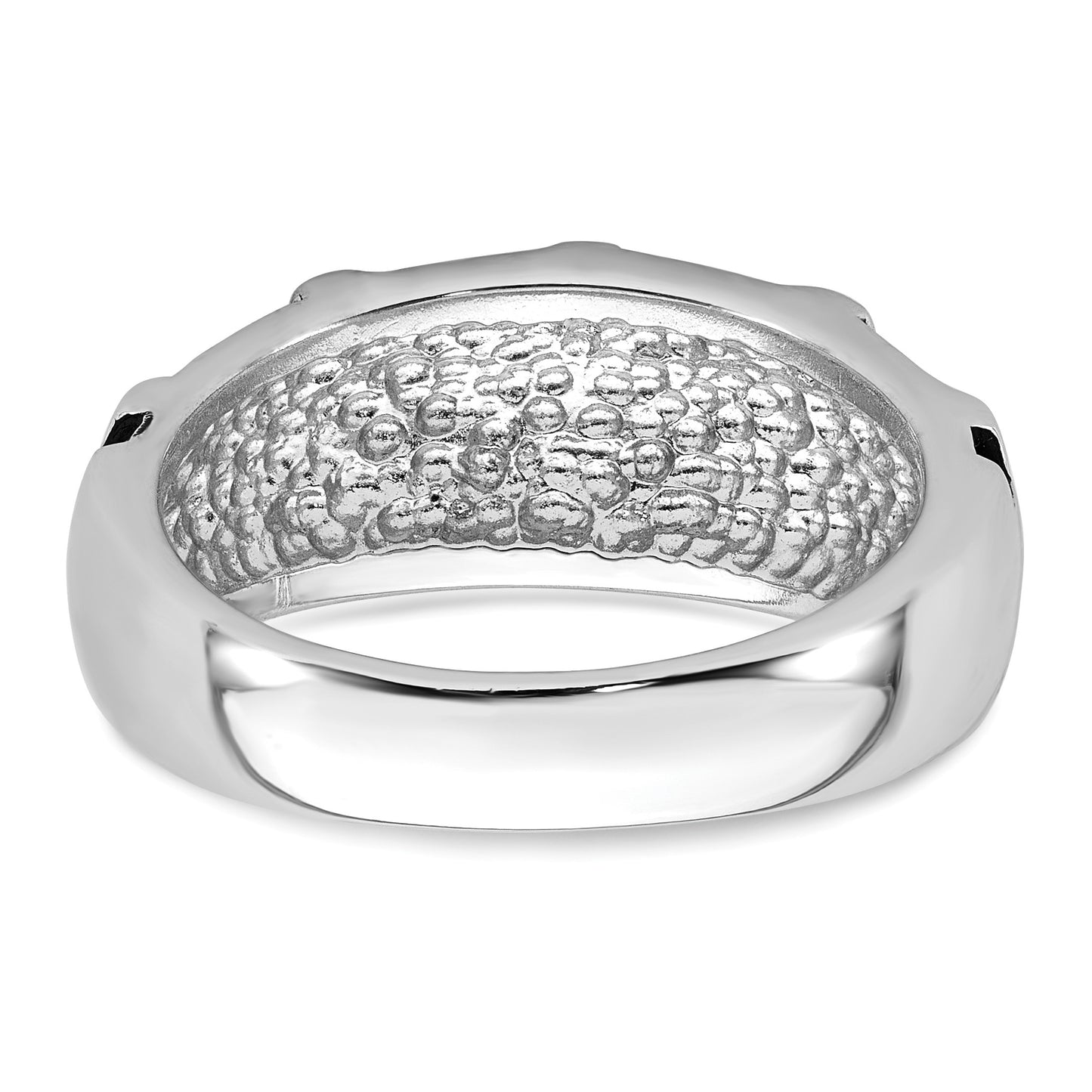 Sterling Silver Rhodium-plated Enameled Polished Multi-Cross Size 11 Men's Ring