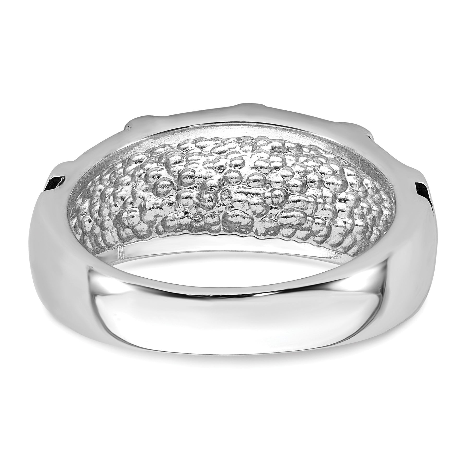 Sterling Silver Rhodium-plated Enameled Polished Multi-Cross Size 10 Men's Ring