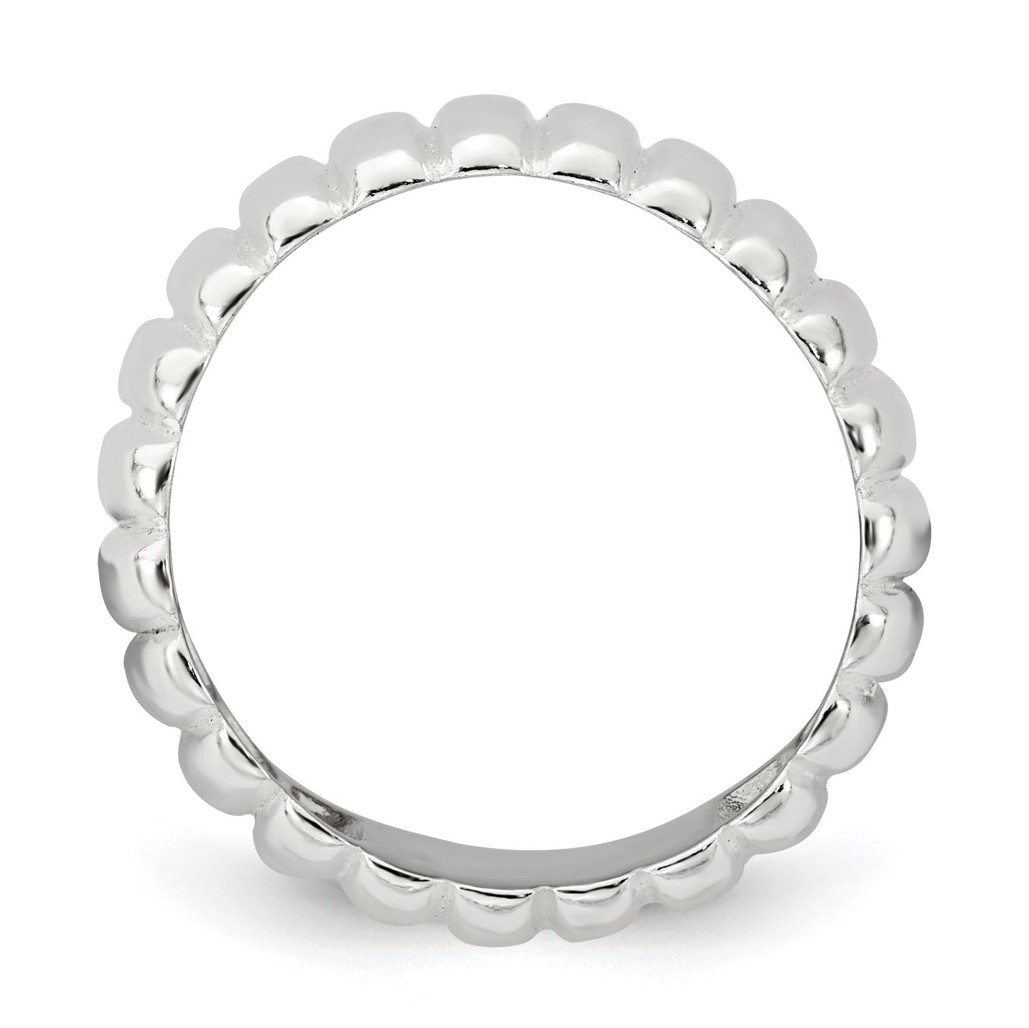 Sterling Silver Polished 8.5mm Ridge Pattern Ring
