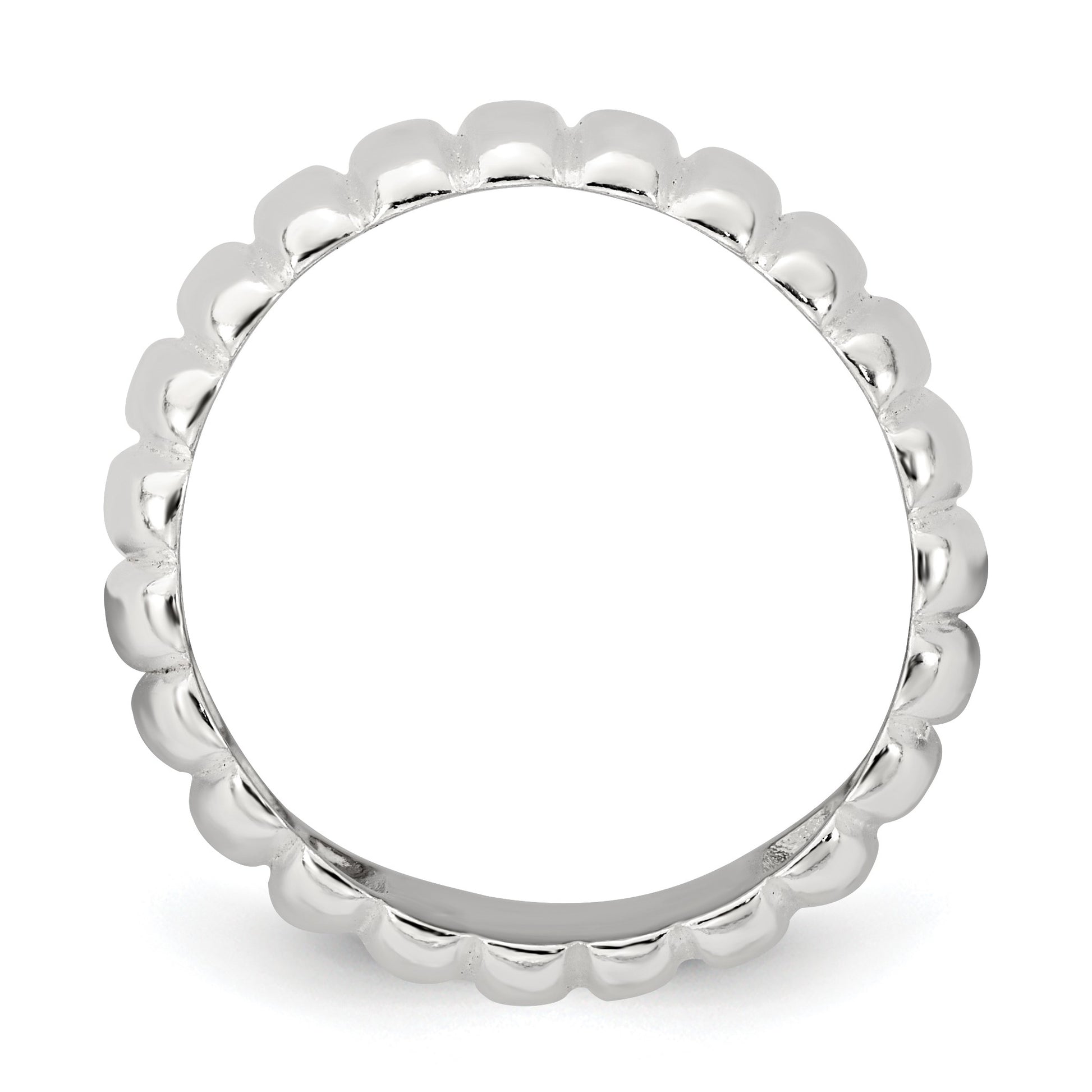 Sterling Silver Polished 8.5mm Ridge Pattern Ring