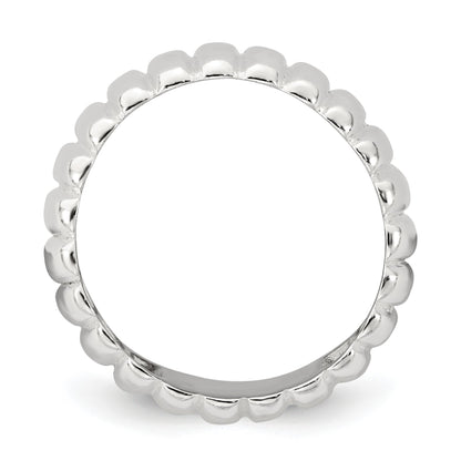 Sterling Silver Polished 8.5mm Ridge Pattern Ring