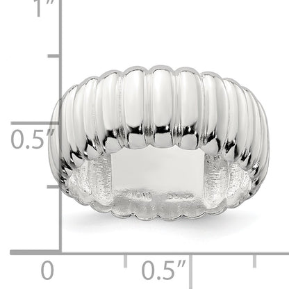 Sterling Silver Polished 8.5mm Ridge Pattern Ring